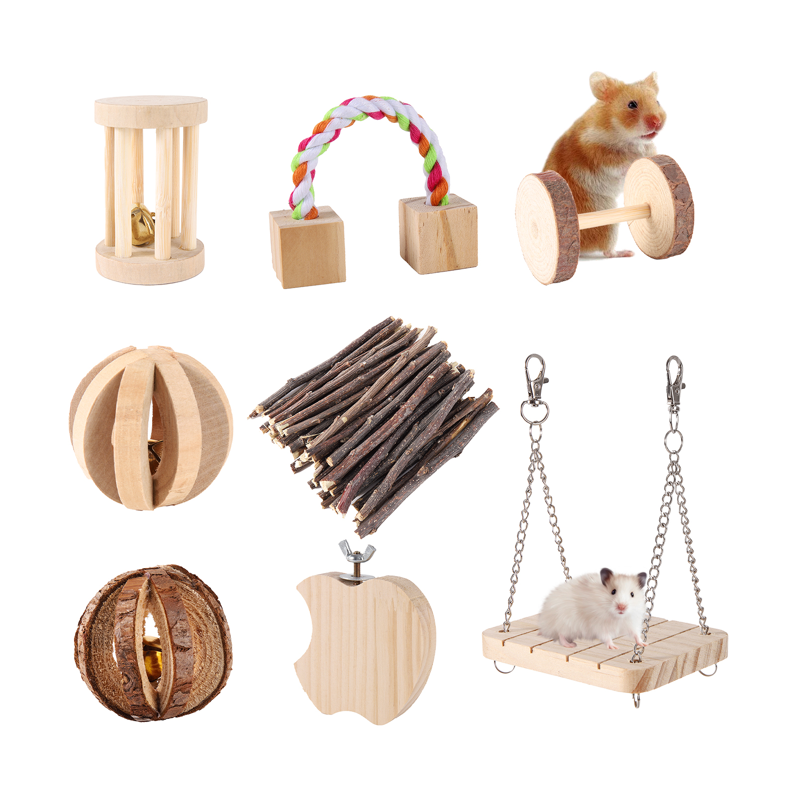 Pet Supplies Pet Shop - Hamster Petkit Natural Wooden Roller Toys