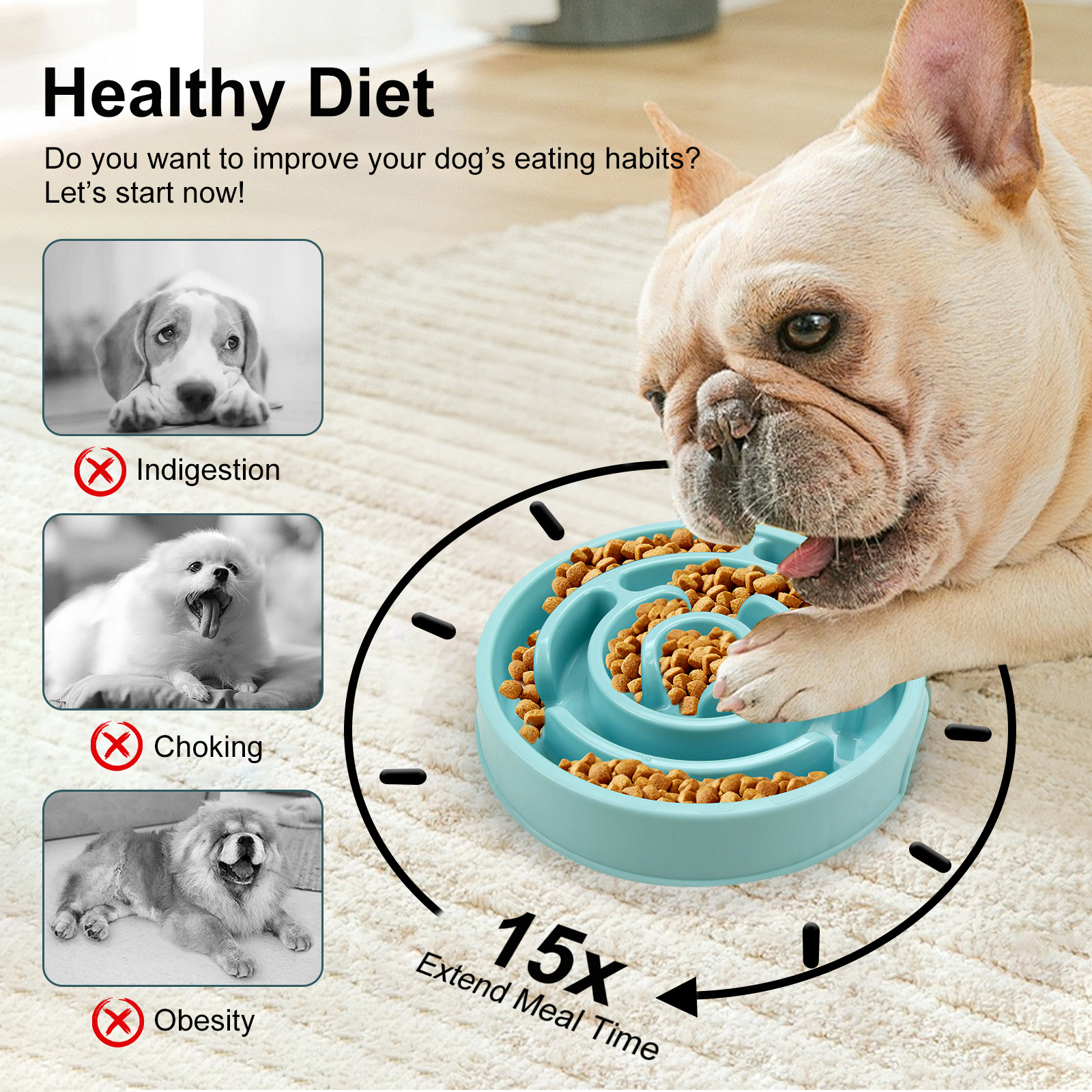 Pet Slow Food Bowl - Non slip  - Slow Feeder Dog Bowl incelemesi ve fiyatı