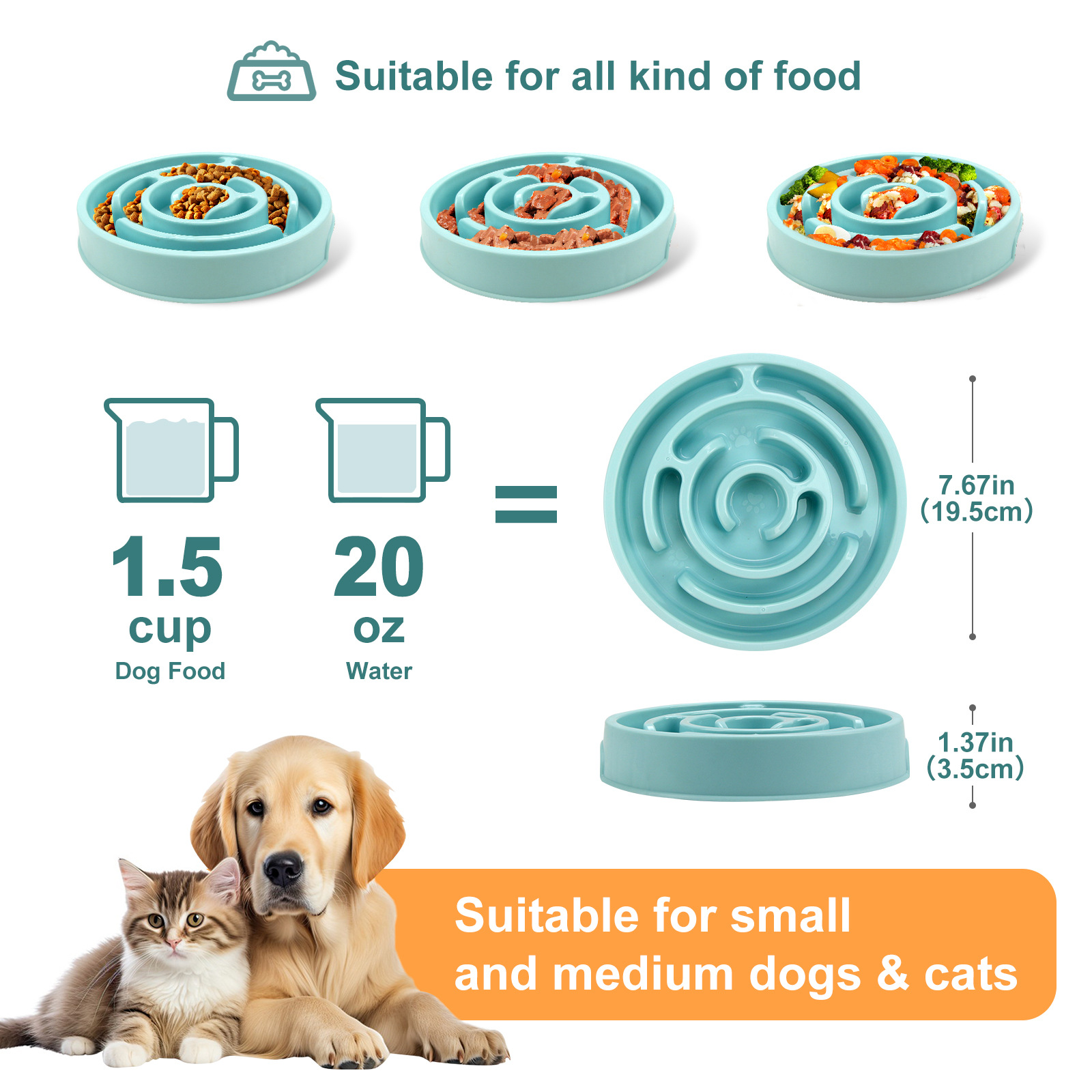 Pet Slow Food Bowl - Non slip  - Slow Feeder Dog Bowl incelemesi ve fiyatı